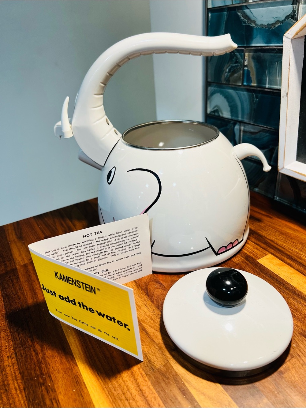Vintage 1980s Kamenstein Elephant Tea Kettle 2 Qt Stainless Steel Whistling